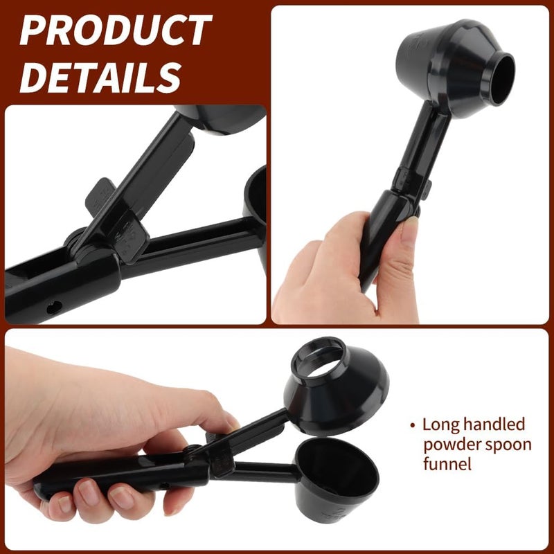 PUXING 2PCS Coffee Scoop & Funnel for Reusable K Cup Refillable Coffee Pods Coffees Measuring Spoon Scoop with Funnel for Ground Coffees, Protein Powder, Tea (2pcs/black) - Image 3